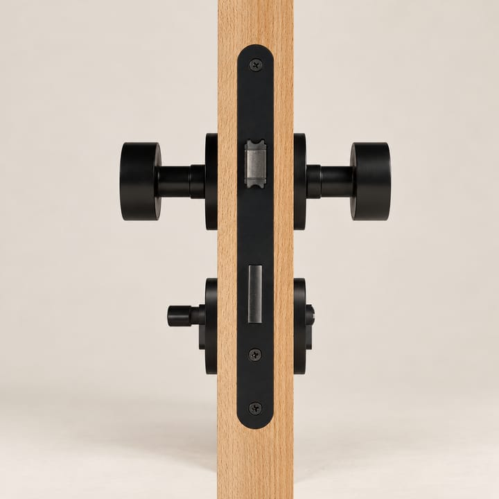 The Solid Brass Mortise Door Knob Set, Matte black coin turn