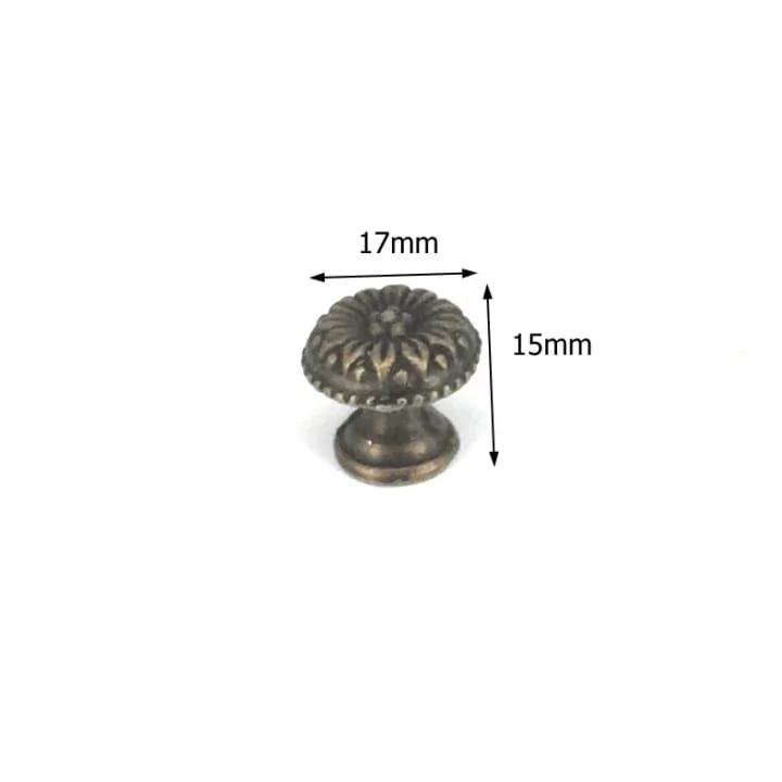 Heritage Antique Bronze Cabinet Knob, Floral dome, 0.5 in