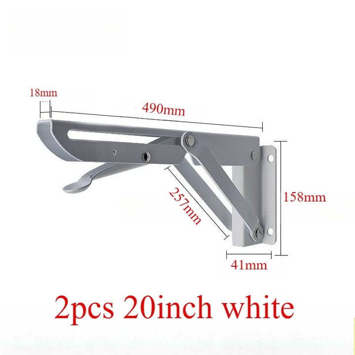 Fold / Swing-Up Stainless Shelf Bracket, 20 in, white