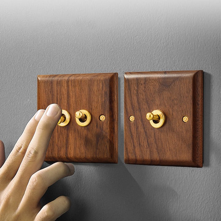 Walnut Wood Toggle Switch Plate