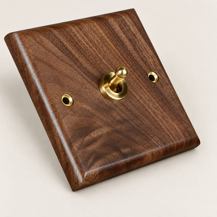 Walnut Wood Toggle Switch Plate, 1 toggle
