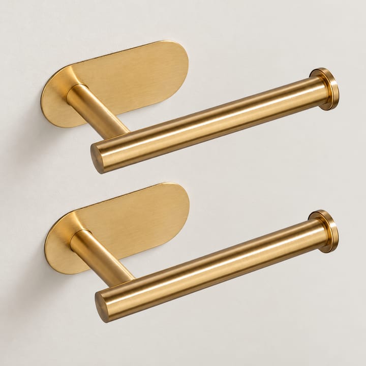The 2-in-1 Toilet Paper Holder, Gold, style A, pack of 2