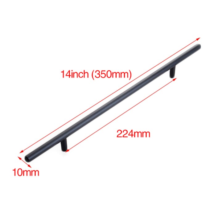 Knurl / Stainless Steel Cabinet Pull, 13-3/4 in pull, 8-13/16 in centers