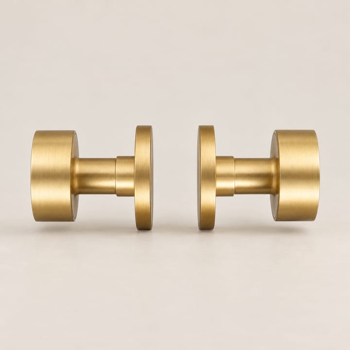 The Solid Brass Mortise Door Knob Set, Matte brass double dummy