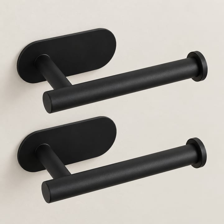 The 2-in-1 Toilet Paper Holder, Black, style A, pack of 2