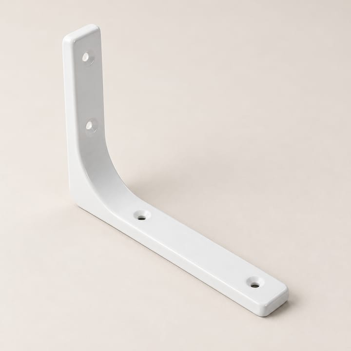 Curve / Iron L shelf brackets, White