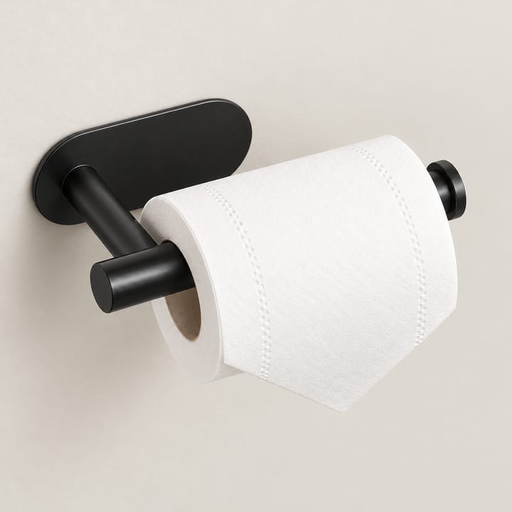No-Drill Stainless Toilet Paper Holder, Black