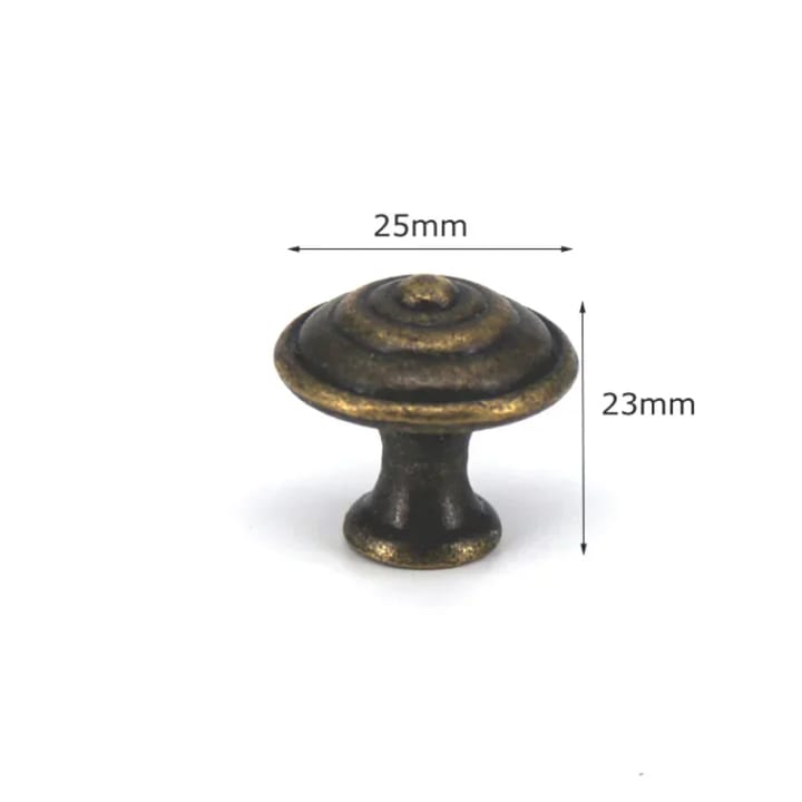 Heritage Antique Bronze Cabinet Knob, Stepped round, 1 in