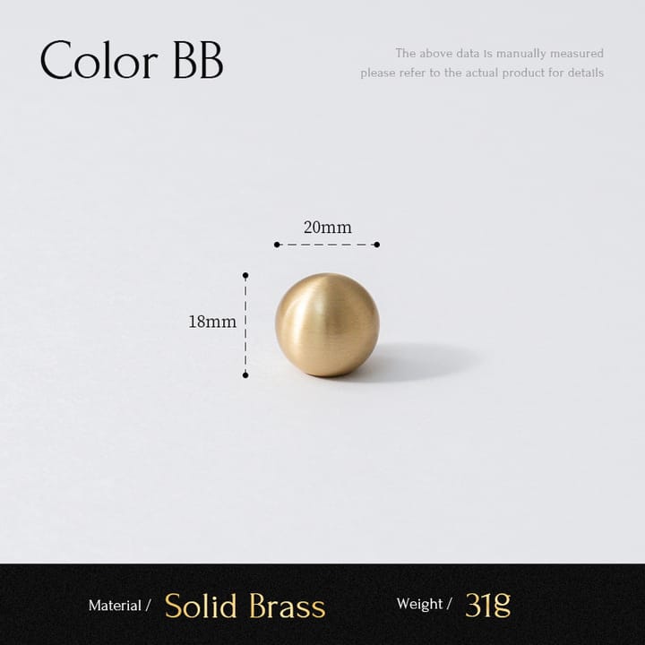 The Round Brass Cabinet Knob, 13/16 x 11/16 in