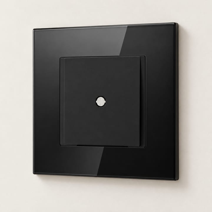 Glass Cable Exit Wall Plate, Black glass