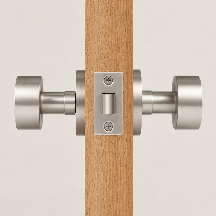The Solid Brass Mortise Door Knob Set, Brushed nickel passage