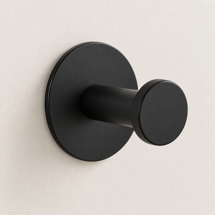 The Peel and Press Adhesive Hook, Black, single