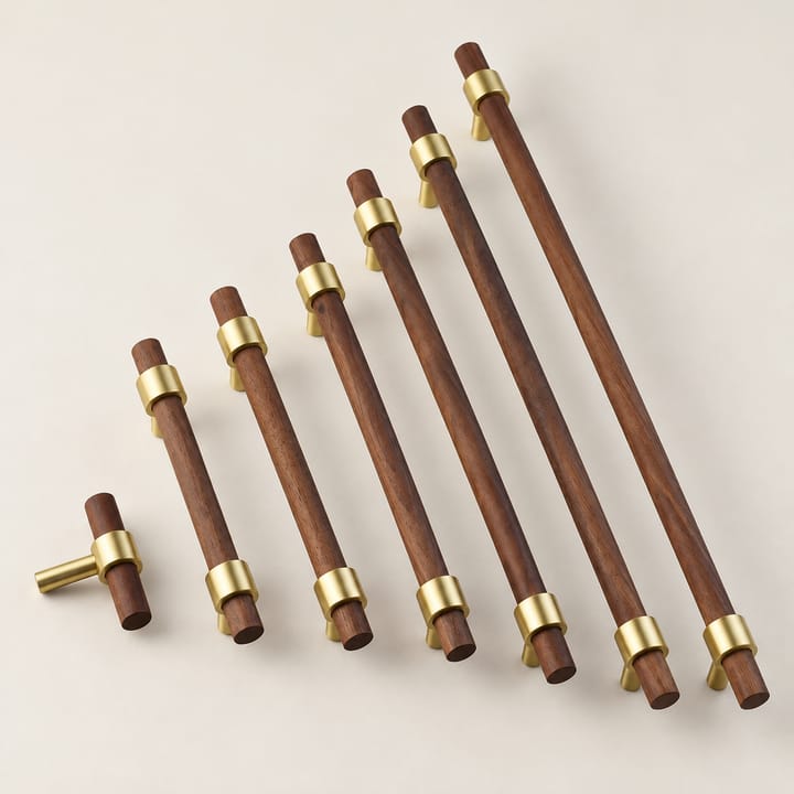 Wood and Brass Cabinet Pull