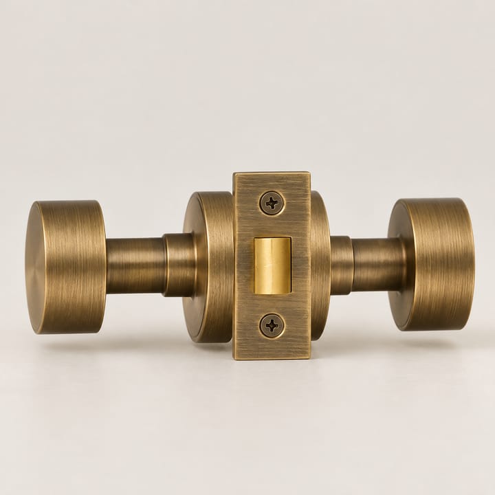 The Solid Brass Mortise Door Knob Set, Antique brass passage