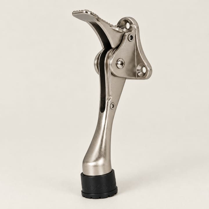 Heavy Duty Brushed Steel Door Stopper, Silver