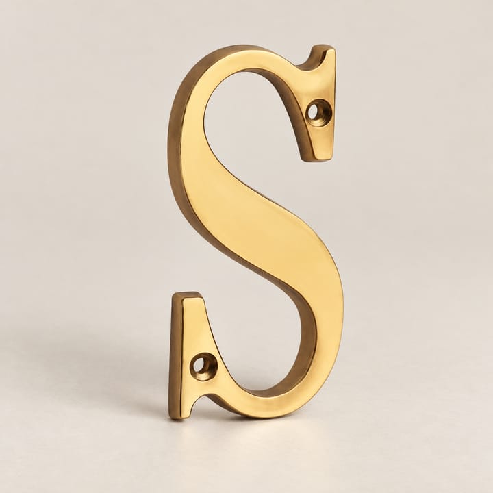 Brass House Number and Letter Sign, Letter S