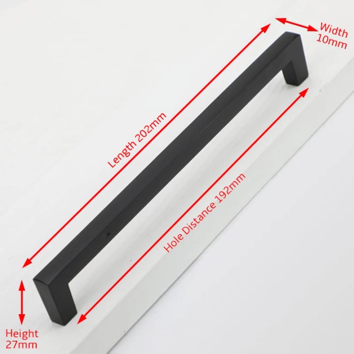 Aluminum Alloy Cabinet Handle and Knob, Black, 7-9/16 in center to center