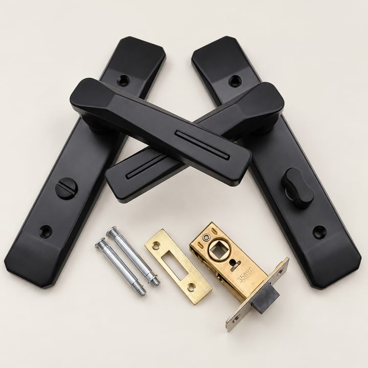 The Matte Black Door Handle With Lock