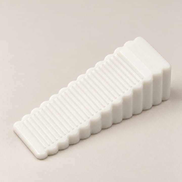 Wedge Floor Door Stop, White, 1-1/8 in