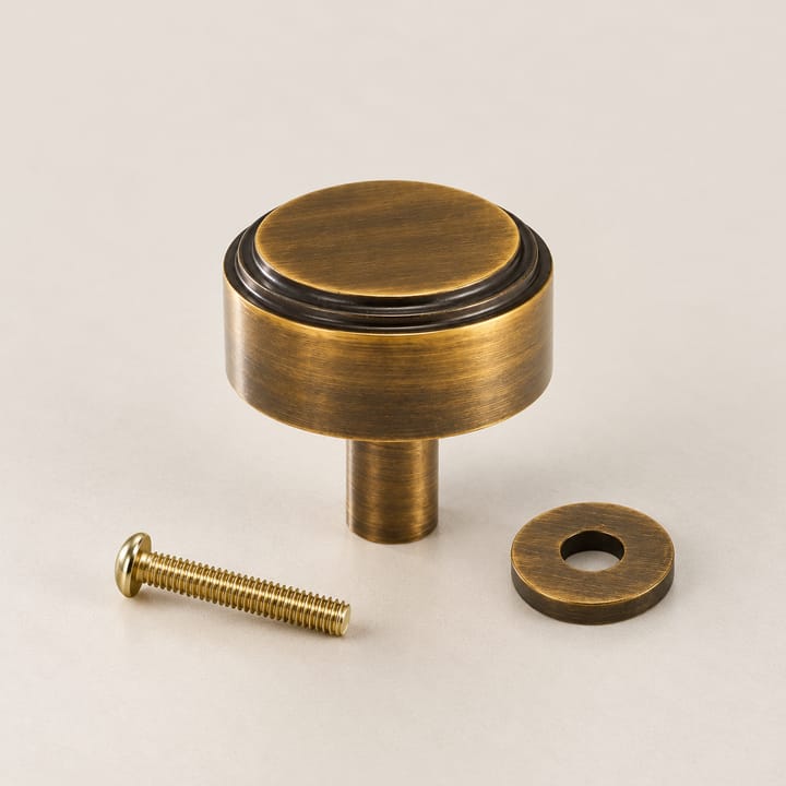 Nurlin Solid Brass Cabinet Knob, Antique brass