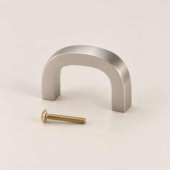 The Long Bent Brass Cabinet Pull, Brushed nickel