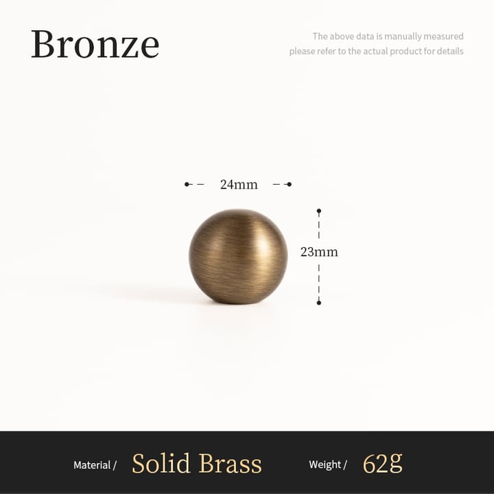 The Antique Bronze Round Brass Cabinet Knob, 15/16 in ball knob, 7/8 in tall