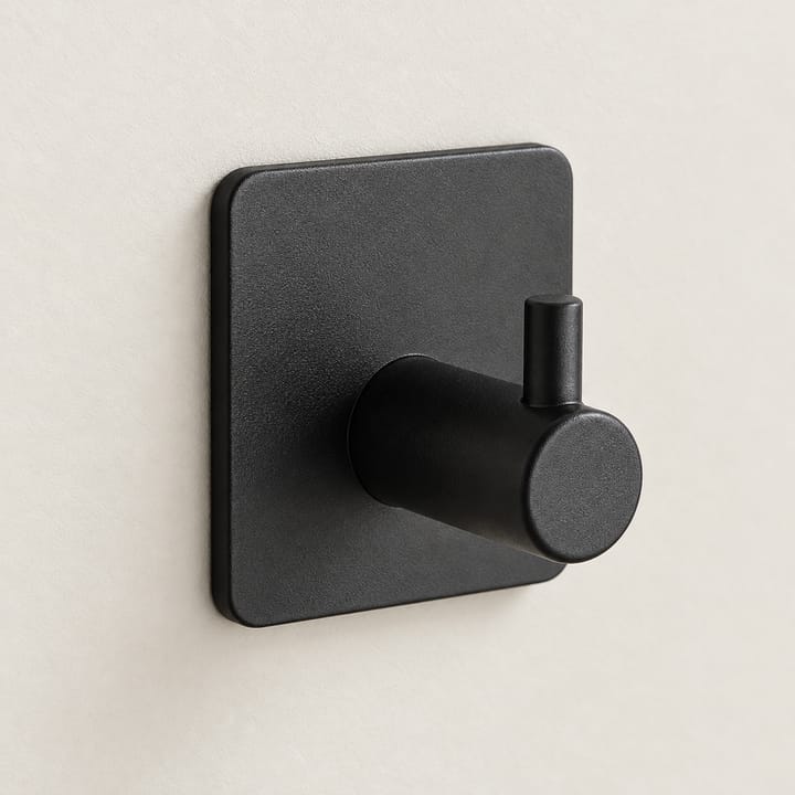 The Stainless Adhesive Wall Hook, Black, single