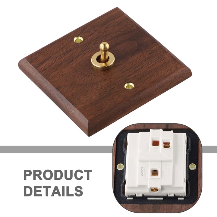Walnut Wood Toggle Switch Plate