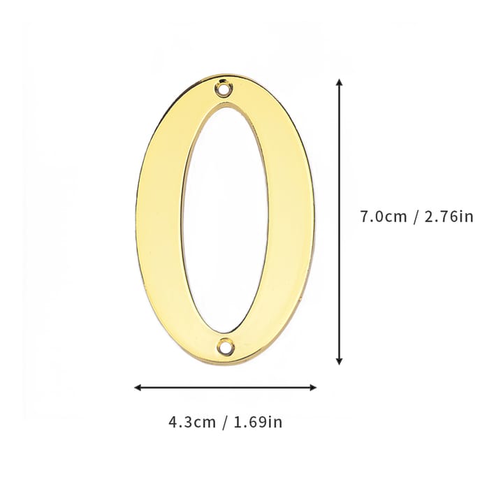Number / Zinc House Plate, Gold 0