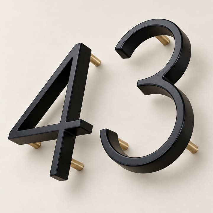 The Floating Zinc House Number