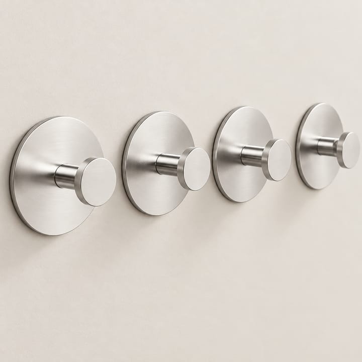 The Peel and Press Adhesive Hook, Black, pack of 4