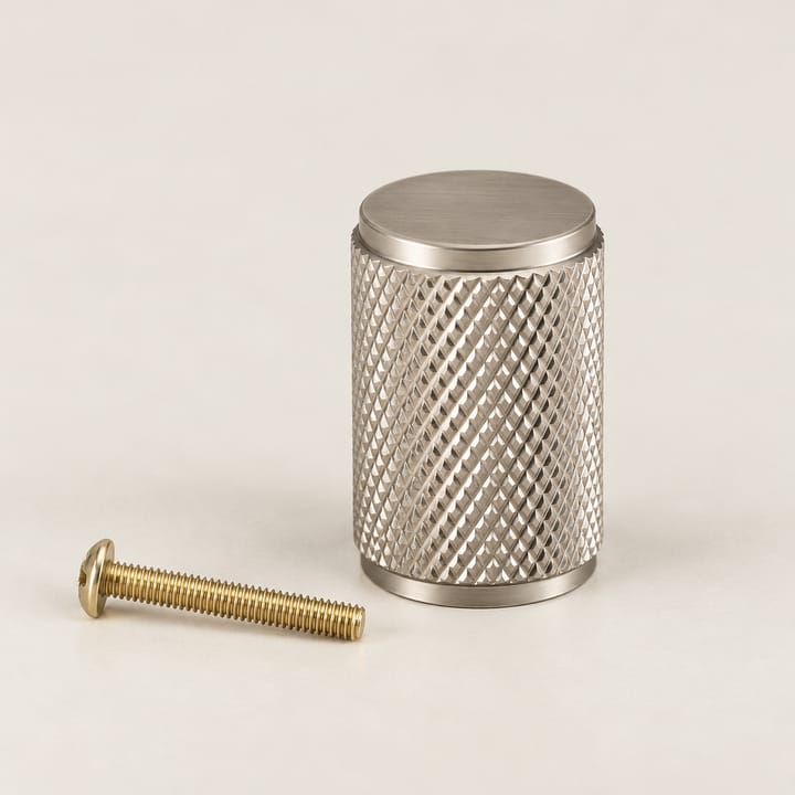 The Knurled Brass Cabinet Knob and Pull, 1 x 1.5 in knob